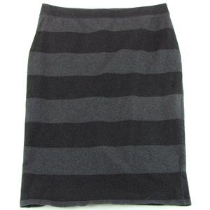 SALE! Striped Pencil Black Gray Midi Knee Skirt